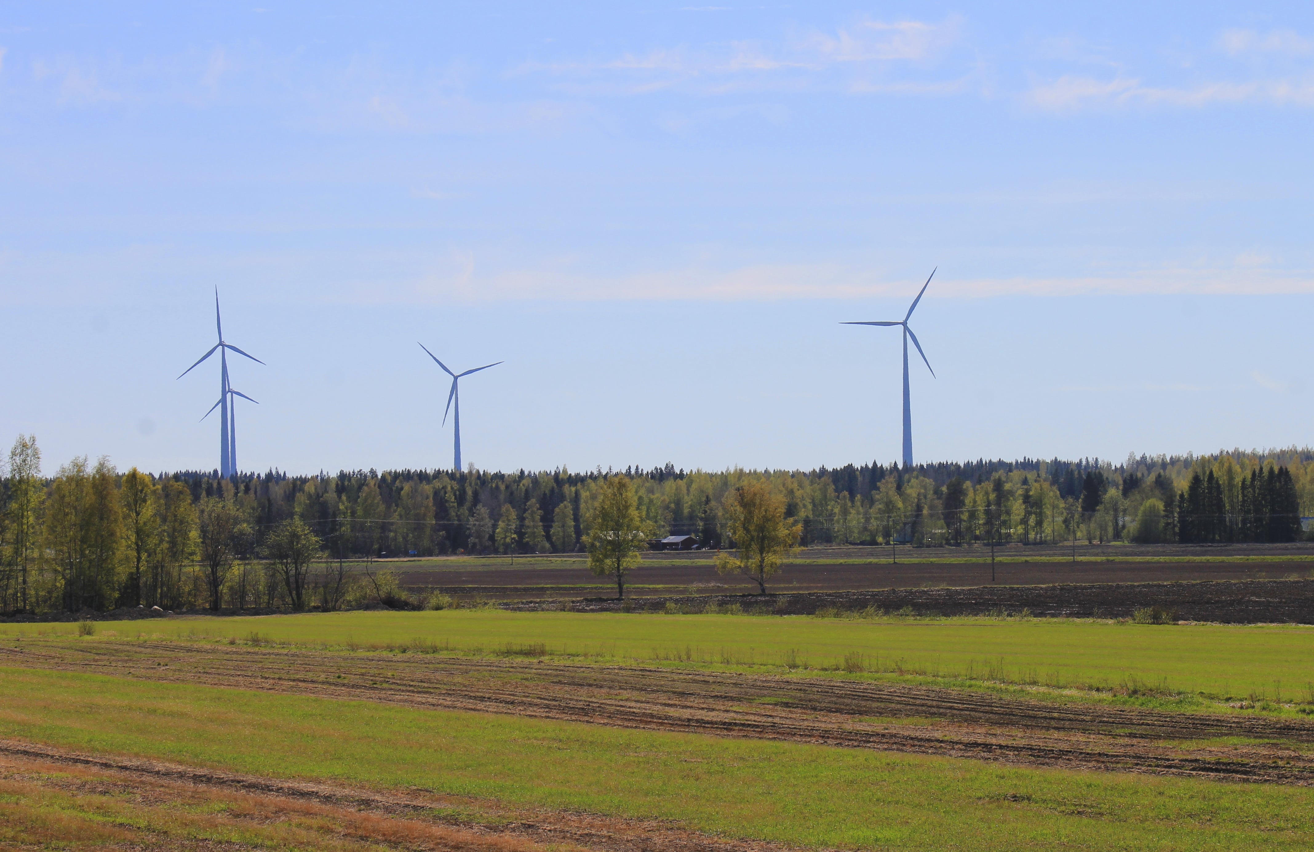 wind turbines in distance